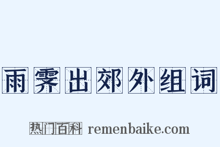 雨霁出郊外组词是什么意思的图片